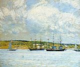 Childe Hassam Famous Paintings - A Parade of Boats